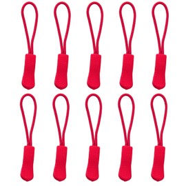 LHZHLE Zip Pull Replacement for Suitcase: 10 Pcs Dark Red Zipper Pulls Cord for Bags Jacket Luggage