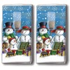 20 Handkerchiefs (2 x 10) Handkerchiefs Snowman Family / Winter