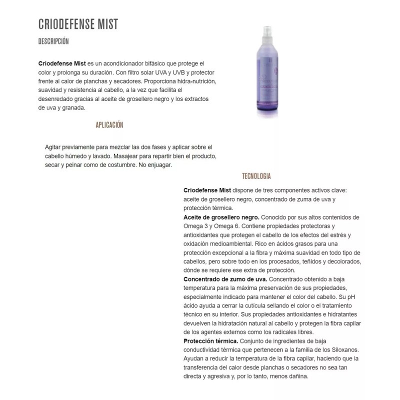 Crioxidil Bifásico Acondicionador Termoprotector Planchado O Secado