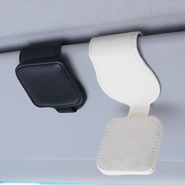Sunglass Holder for Car, Car Glasses Clip, Car Sun Visor Glasses Holder, Magnetic Leather Sunglasses Holder Car Visor Accessories Nice