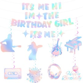 Its Me Hi Im the Birthday Girl Its Me Banner, Popular Singer Happy Birthday Banner Glitter Birthday Party Decorations for Fans Girls Women