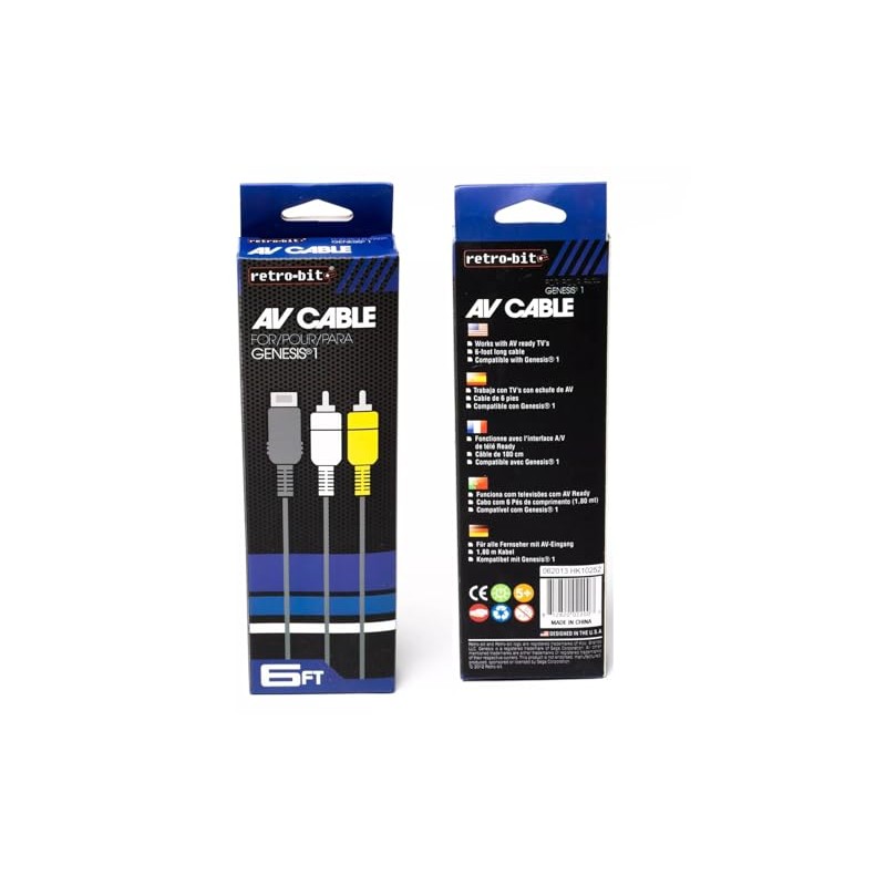 retro-bit Sega Genesis コンポジットケーブル 1.8m Genesis AV RCA Video Cable