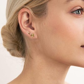 Anten Pink 18K Ohrringe Gold Creolen, Chunky Goldene Ohrringe Damen, Hypoallergen Ohrringe, Schmuck Geschenke für Frauen Damen Mädchen