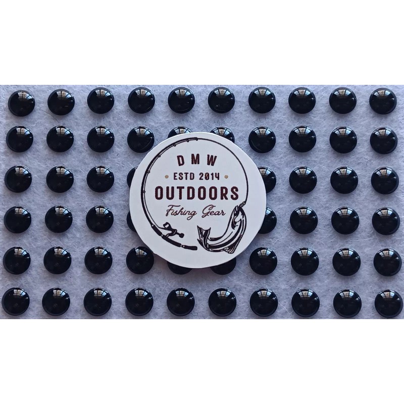 120pcs, Solid Soft BLACK 3d adhesive fish eyes  5mm, 3/16",
