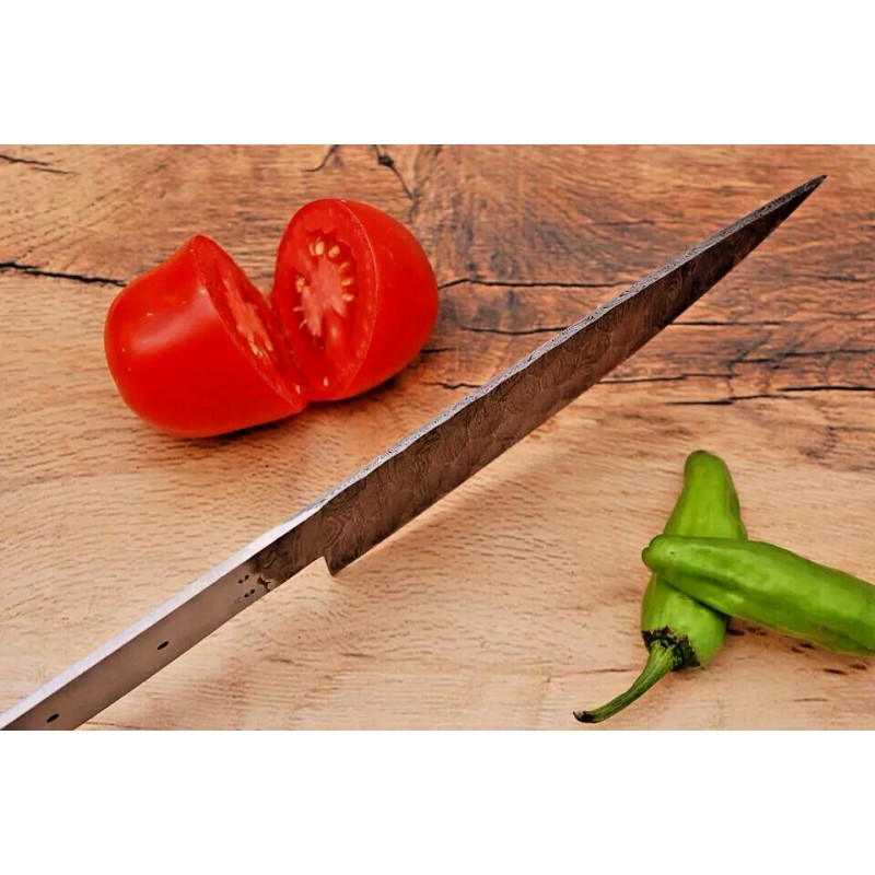 Damascus 12" Damascus chef Knife Blank Blade Handmade Forged kitchen
