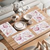 Ocean Shells Placemats Set of 4, Pink Starfish Coral Place