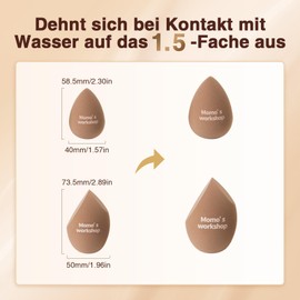 Momo's Workshop Puderquaste, Make-up-Schwamm für flüssige Foundation, ultraweiche Gesichtspuderquaste, leicht zu reinigen, für Kissen/Creme