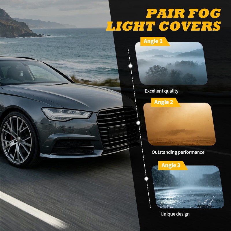 Jecoupoon Pair Fog Light Cover Compatible with S6 A6 Sedan