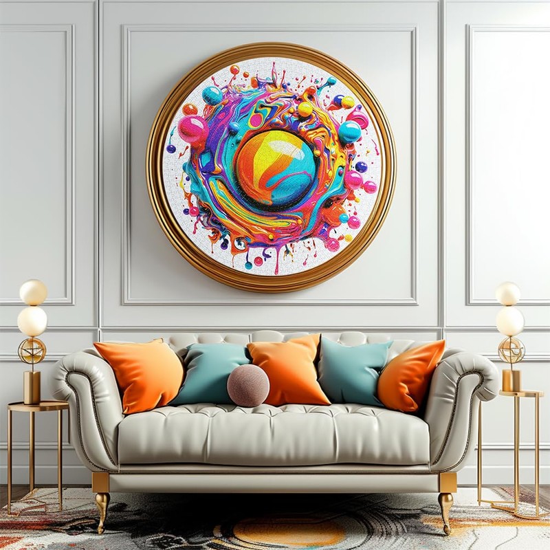 Bgraamiens Paint Splashes - 1000 Pieces Gradient Colorful Impossible Puzzle
