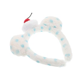TOVINANNA Cute Cherry Bear Ears Plush Hairband for Women and Girls Fun Cartoon Headband for Skincare Face Washing and Makeup Stylish Accessory for Valentine Day and Easter Parties
