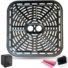CyHiThai 6.8QT Square Air Fryer Crisping Plate Tray for COSORI Pro III Dual Blaze Air Fryers, Upgraded Air Fryer Grill Insert Pan Plate Rack Grate Shelf for 6.8QT COSORI Air Fryers, Dishwasher Safe