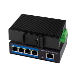 LogiLink NS202P Industrial Gigabit Ethernet Switch, 5-Port 10/100/1000 Mbps, with PoE (Power Over Ethernet)