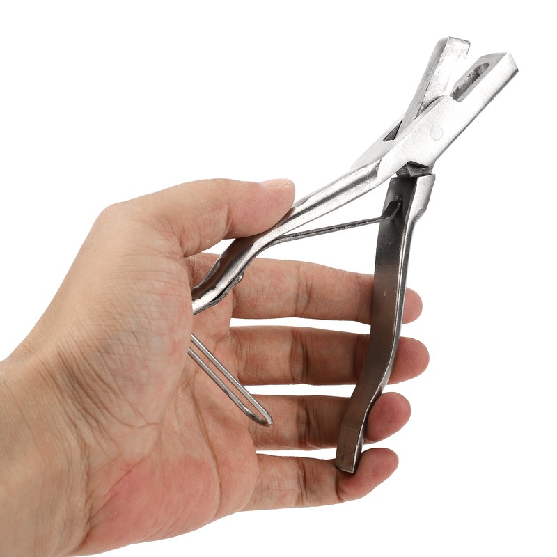 Pig Ear Tag Plier Stainless Steel Animal Ear Notcher with