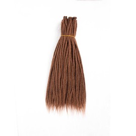 Aooffut Dreadlock Extensions, Thin 0.6cm 24" Medium Auburn 100% Handmade Synthetic Crochet Dreads Extensions Single Ended Dreads Width Reggae Style Dreadlock for Girls