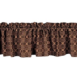 Marshfield Jacquard Woven Black and Tan 72" x 15.5" Valance by Raghu