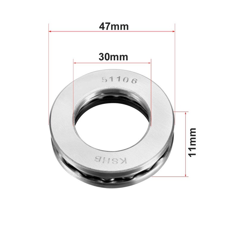 sourcing map 51106 Thrust Ball Bearing 30mm x 47mm x