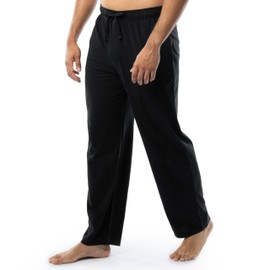 Fruit of the Loom Men's Jersey Knit Pajama Sleep Set, Black, 3X-Large