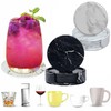 Coasters for Drinks 6 Piece with Holder Marble Texture Round