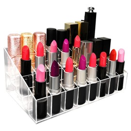 TACYKIBD Lipstick Organiser Lipstick Holder Lipstick Storage Lipstick Holder Cosmetic Organiser Make Up Organiser Acrylic Transparent Lipstick Stand (40 Places)
