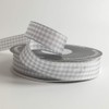 Micomon Gingham Ribbon - Gray and White, 25 Yards Each