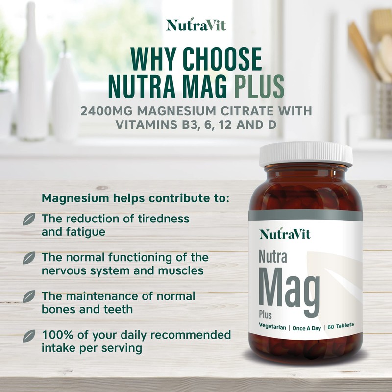 NUTRAMAG Plus - 2400mg Magnesium Citrate Tablets | Magnesium Tablets