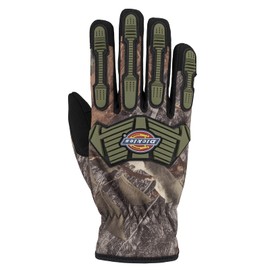 Dickies Synthetic Leather Work Gloves Men, Impact Resistant + Thinsulate | Mechanic, Tactical Gloves, Brown Camo, Large