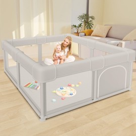 Besuhot Baby Playpen Baby Playard, Play Pen for Babies and Toddlers with Gate, 50x50 Fence, Sturdy Safety Playpen, Indoor & Outdoor Kids Activity Center