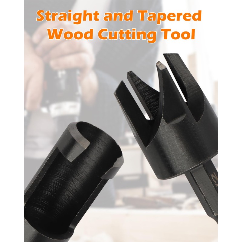 AOKLIT Plug Cutter, 8Pcs Wood Plug Cutters Drill Bit Set