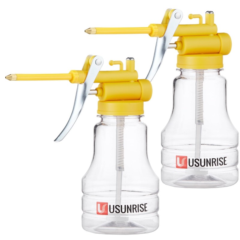 2 Sets Oil Can Transparent High Pressure Oiler Lubrication Oil