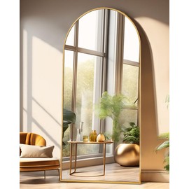 ITSRG Floor Mirror, Full Length Mirror with Stand, Arched Wall Mirror, 28"x71"Mirror Full Length, Gold Floor Mirror Freestanding, Wall Mounted Mirror for Bedroom Living Room, Gold