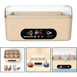 Chicken Egg Incubator, Automatic Egg Hatching Incubator, 4-6 Mini Digital Poultry Hatcher, with Automatic Egg Turning Temperature Control Humidity Display for Hatching Chicken Quail Duck Bird Eggs