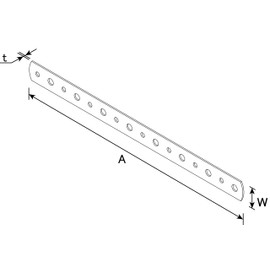 DAIDOHANT 63233 (Reinforced Hardware) Stainless Steel Bending Plate I Type [SUS304] (t) 0.8 x W 15 x A 110 mm (1 Piece)