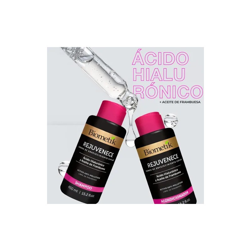 Biometik Shampoo Rejuvenece Antiedad Con Ácido Hialurónico
