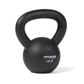 Titan Fitness 20 LB Cast Iron Kettlebell, Single Piece Casting, LB Markings, Full Body Workout
