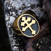 Valily Lorraine Cross Ring Gold Stainless Steel Big Crux Vera
