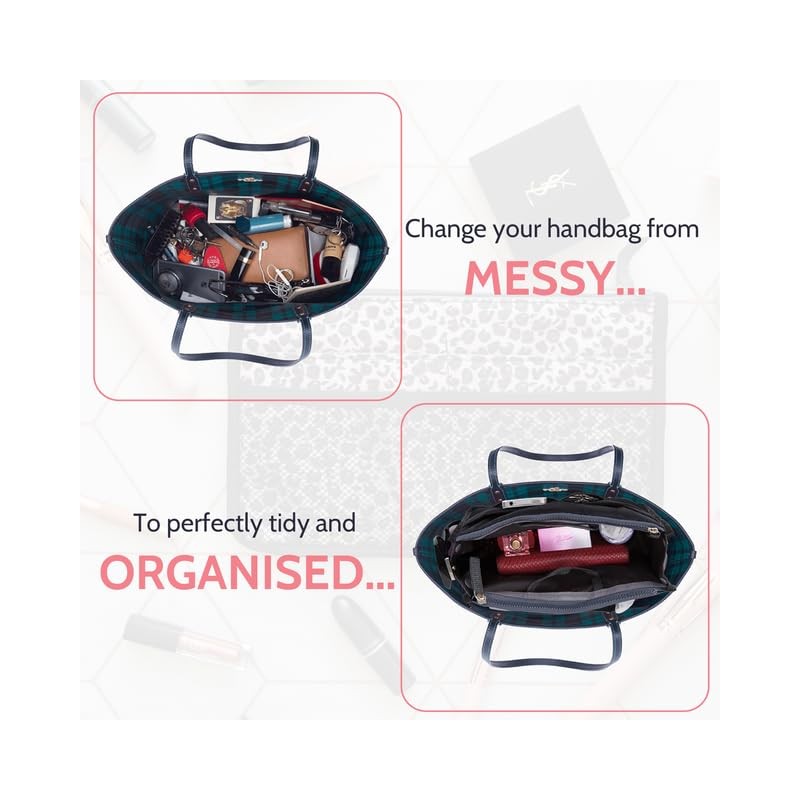 Periea Chelsy Purse Organizer Insert with Handles & 13 Pockets