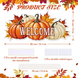Fall Pumpkin Welcome Decorations Autumn Harvest Pumpkins Outdoor Stakes Fall Thanksgiving Yard Signs for Home Outside Party Supplies Lawn Garden Patio Farmhouse Wall Street Driveway Decor