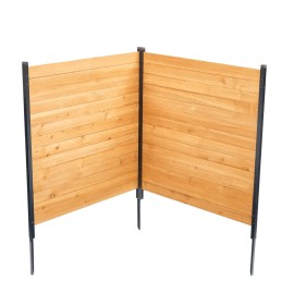 38\" X 42\" Solid Wood Privacy Fence Screen 2 Panel Easy Metal Stakes Pool Equipment Enclosure Air Fence Trellis GatesNumber of Panels: 2 Panels, Size: Size 38x42inch