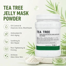 YMEYFAN Mascarilla Facial Profesional De Gelatina, Mascarilla Facial Despegable De Árbol De Té En Polvo, Hidratación Profunda, Cuidado Facial, Spa Casero, Cuidado De La Piel Para Mujeres Y