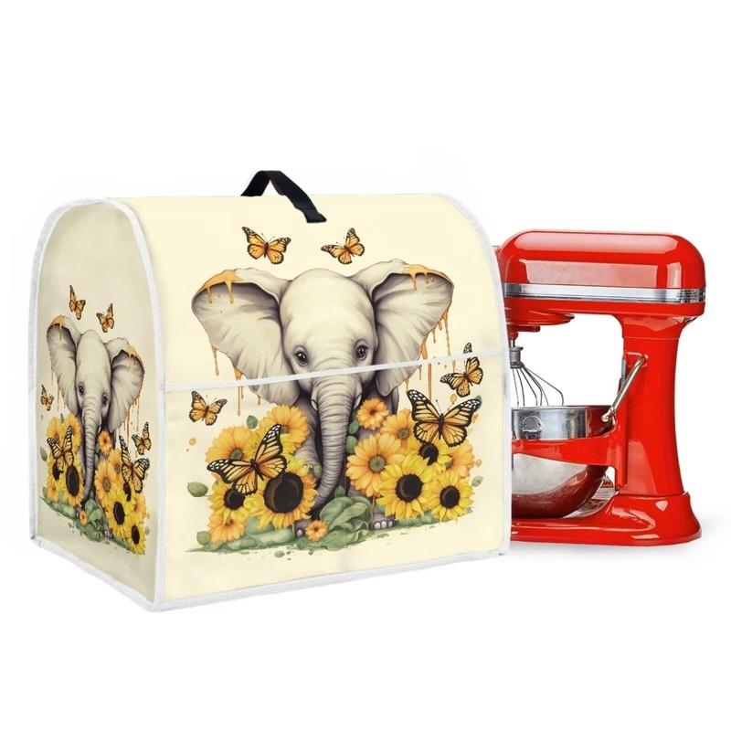 chaqlin Sunflower Elephant Stand Mixer Cover Compatible with 4.5-5 Quart