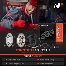 A-Premium Air Conditioner AC Compressor Clutch Kit Compatible with Volkswagen Jetta Passat 2016-2018, Beetle 2015-2017, Atlas 2018, CC 2017, 1.4L 1.8L 2.0L 2.5L 3.6L, Only for PXE16 Style