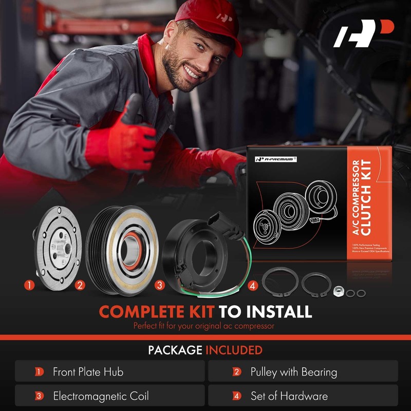 A-Premium Air Conditioner AC Compressor Clutch Kit Compatible with Volkswagen