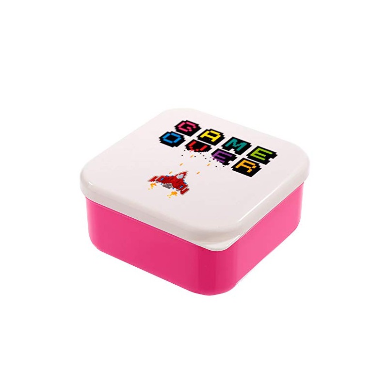 Puckator Game Over Reusable Lidded Snack Pot Lunch Box Set