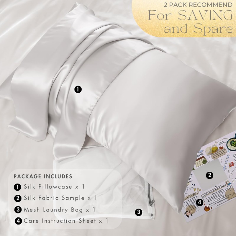 PROMEED 100% Mulberry Silk Pillowcase King for Hair and Skin