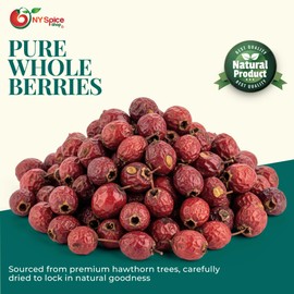 NY Spice Shop Dried Hawthorn Berries - 8 Ounce Fresh Hawthorn Berry - Wild Harvested Hawthorn Berries Whole - Whole Hawthorn Berry Bulk - Naturals Hawthorn Berries Herbal Supplement for Hawthorn Tea