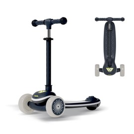 Winhope Kids Kick Scooter, 3 Wheel Scooter for Boy and Girl, LED Lighted Wheels and Widen Deck, Outdoor Ride-On Toys for Kids Aged 3-8(Black)