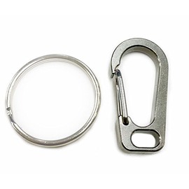 TATUM Titanium Carabiner with Key Ring Titanium Alloy Heavy Duty Lightweight Key Holder Long Lasting Rust Proof Key Water Bottle Holder Outdoor Climbing Fishing Trekking KB03