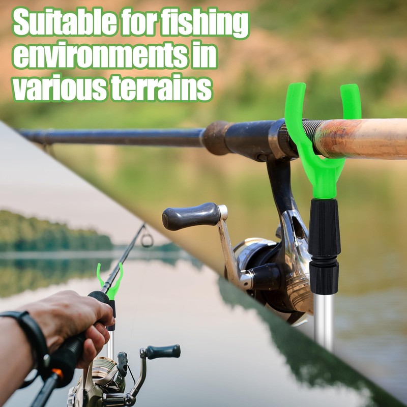 6 Packs Extendable Fishing Rod Holder for Ground Rack, Adjustable