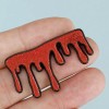 *Glitter* Dripping Blood Enamel Pin - Drip Slash Wound Gash