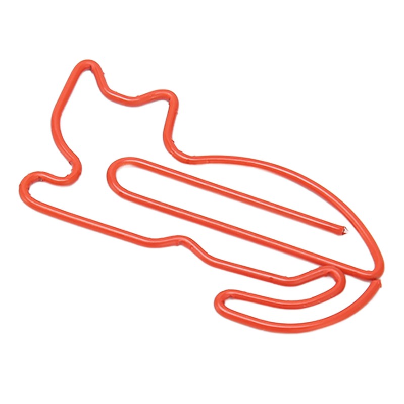 100pcs Cat Shape Paper Clips Plating Process Increased Slip Resistance